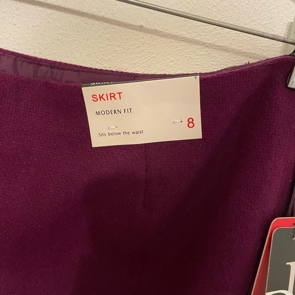 Dalia Collection Wool Blend Dark Purple Mini Skirt size 8